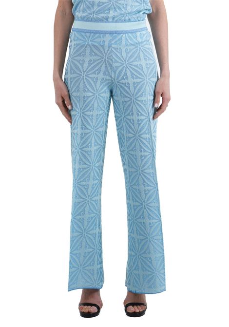 Pantalone wide leg disegno maiolica jacquard 3D CIRCUS HOTEL | Pantaloni | H5SN04JOK01